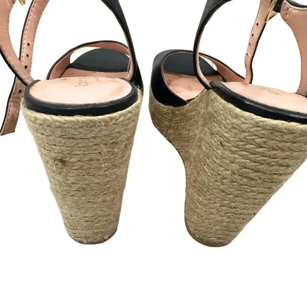 Kate Spade New York Leather Espadrilles Navy 6.5